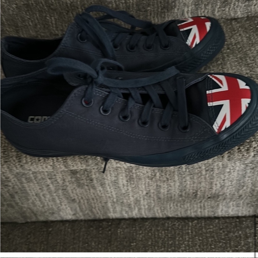 RARE-Converse ChuckTaylor AllStar OX Flag Toe UKπ¬π§ Core- Punk- EUC 8.5-blue-red - Picture 10 of 16